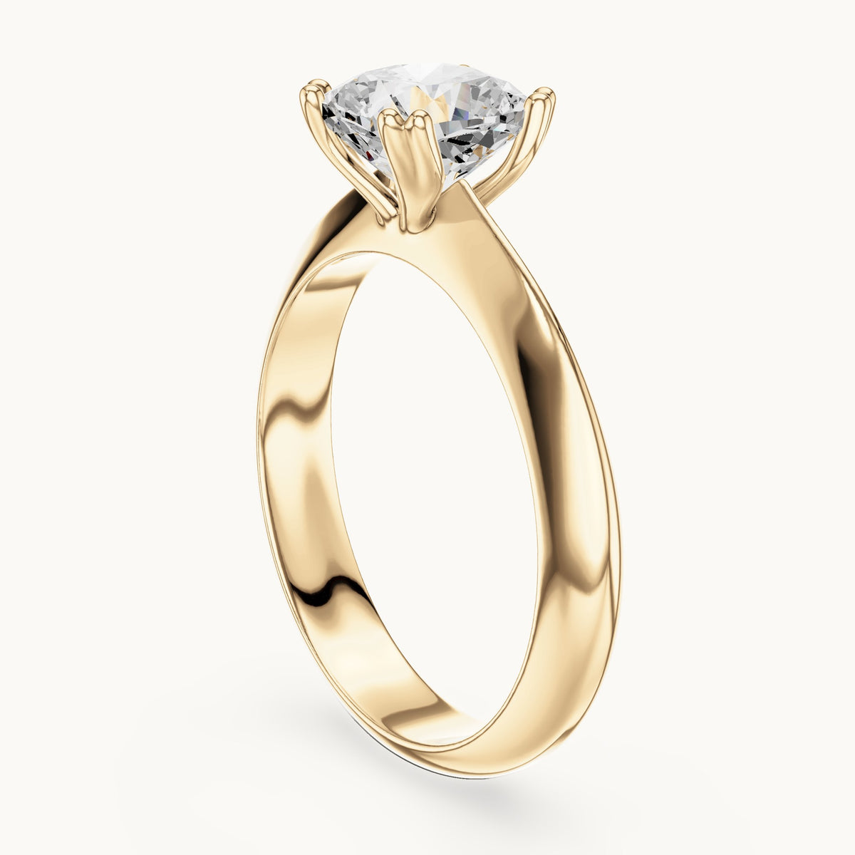Cushion-cut lab-grown diamond double-prong knife-edge solitaire engagement ring in yellow gold, 1.50 CT TW, view 1