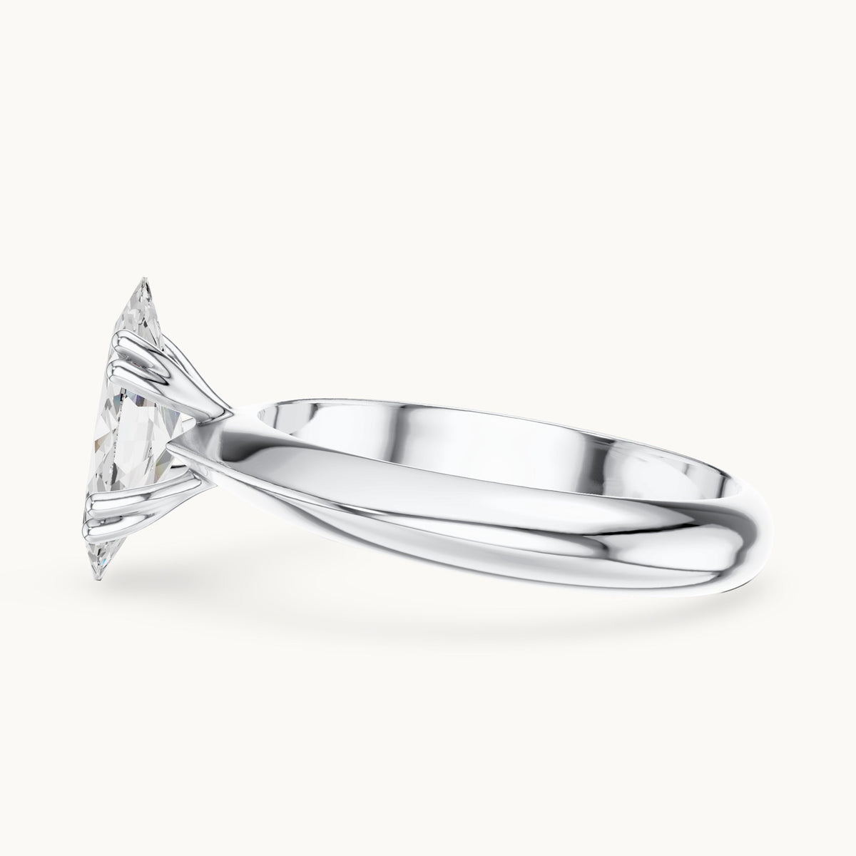 Marquise lab-grown diamond double-prong knife-edge solitaire engagement ring in white gold, 1.50 CT TW, view 3