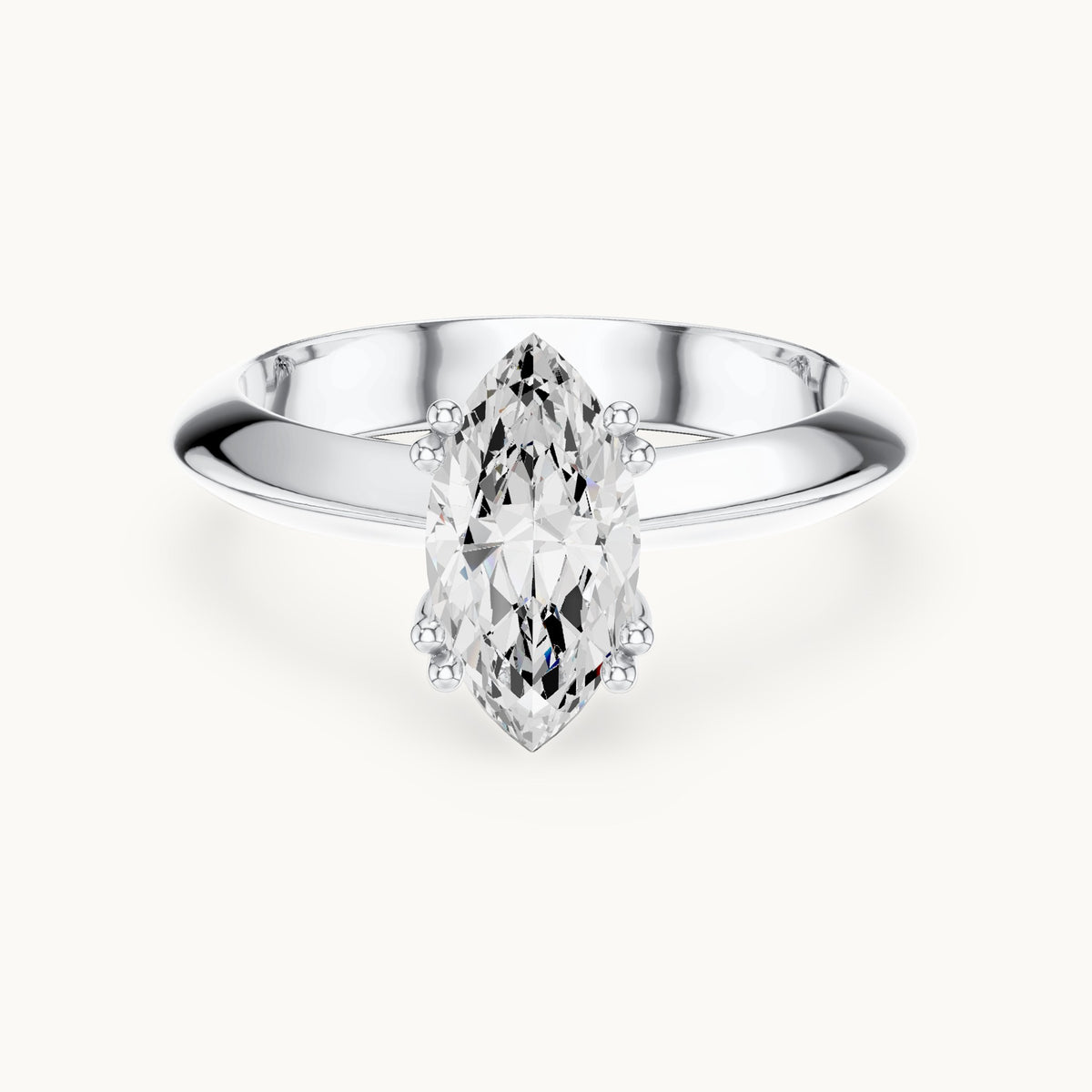 Marquise lab-grown diamond double-prong knife-edge solitaire engagement ring in white gold, 1.50 CT TW, view 4