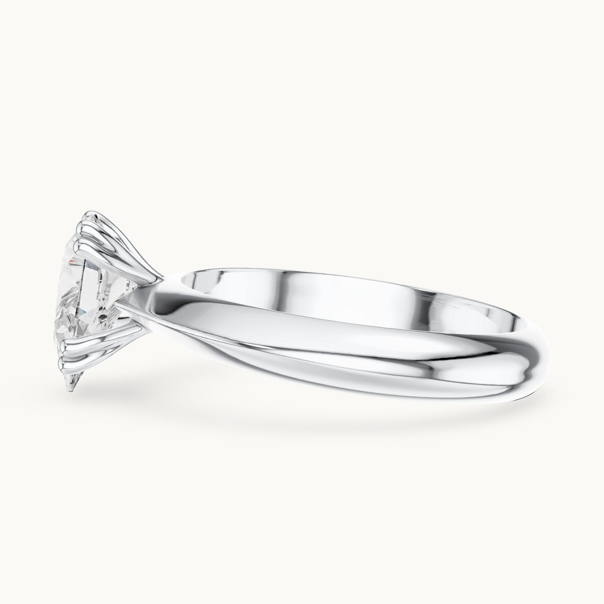 Pear lab-grown diamond double-prong knife-edge solitaire engagement ring in white gold, 1.50 CT TW, view 3