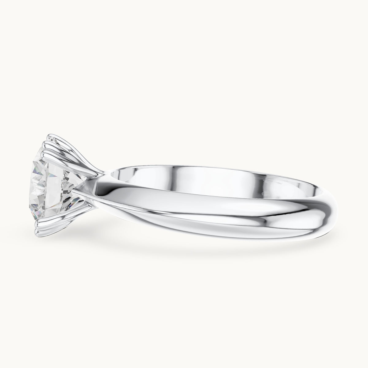 Round lab-grown diamond double-prong knife-edge solitaire engagement ring in white gold, 1.50 CT TW, view 3