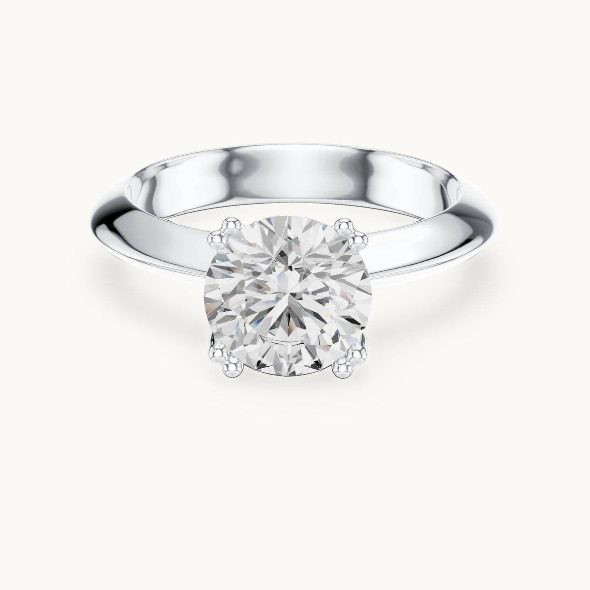 Round lab-grown diamond double-prong knife-edge solitaire engagement ring in white gold, 1.50 CT TW, view 4