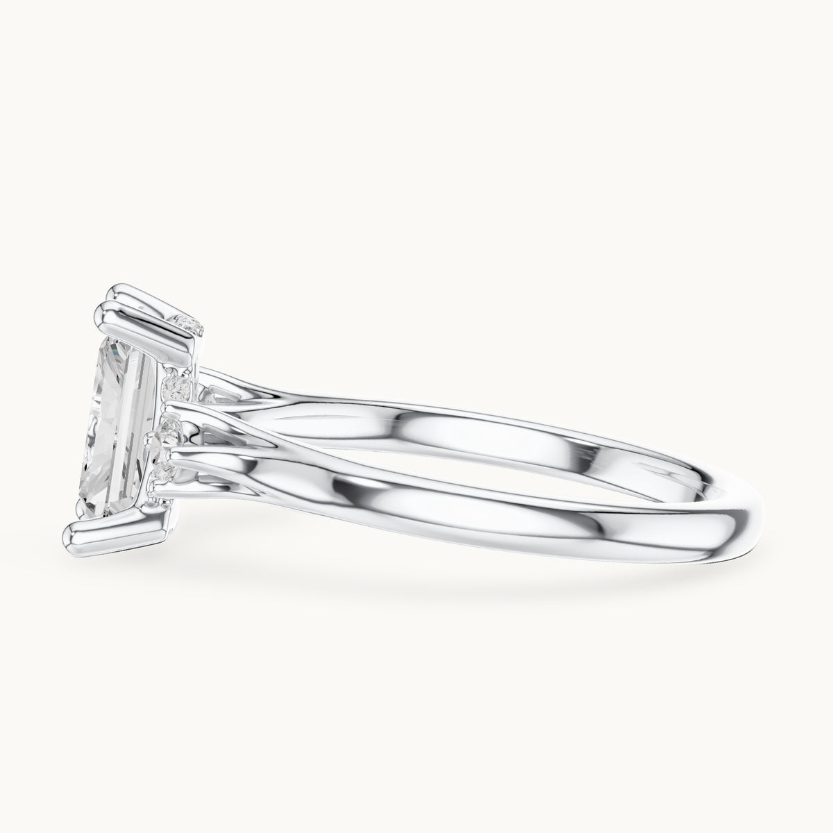 Radiant-cut lab-grown diamond five-stone engagement ring in white gold, 2.16 CT TW, view 3