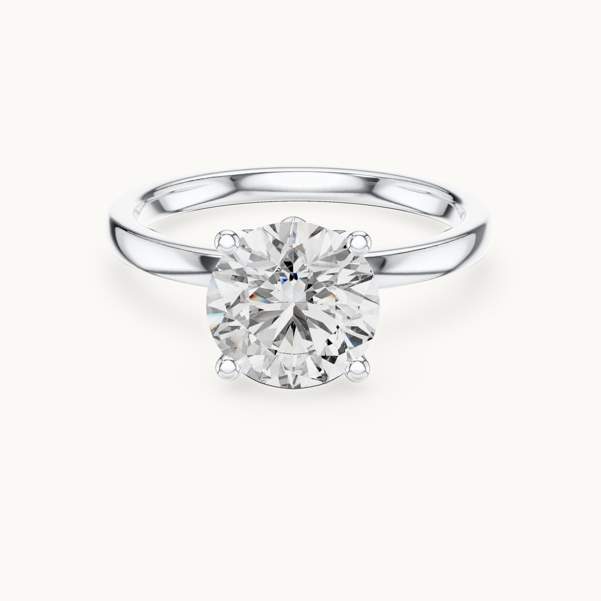 Round lab-grown diamond hidden-accent solitaire engagement ring in white gold, 2.144 CT TW, view 4