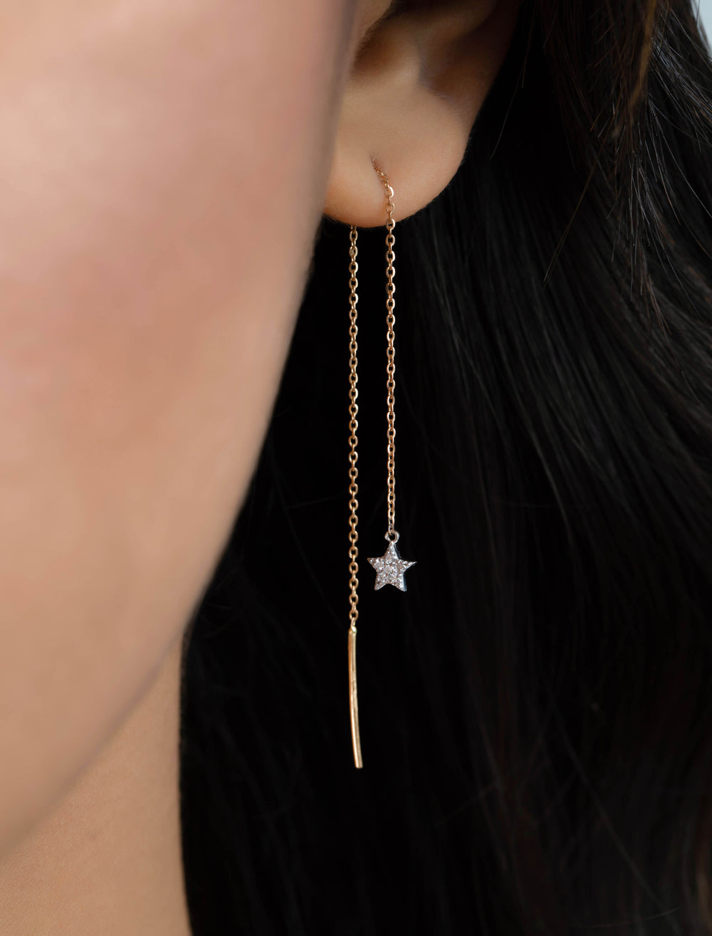 18K GOLD DOUBLE-SIDED DIAMOND “STAR OF THE SHOW” EARRINGS