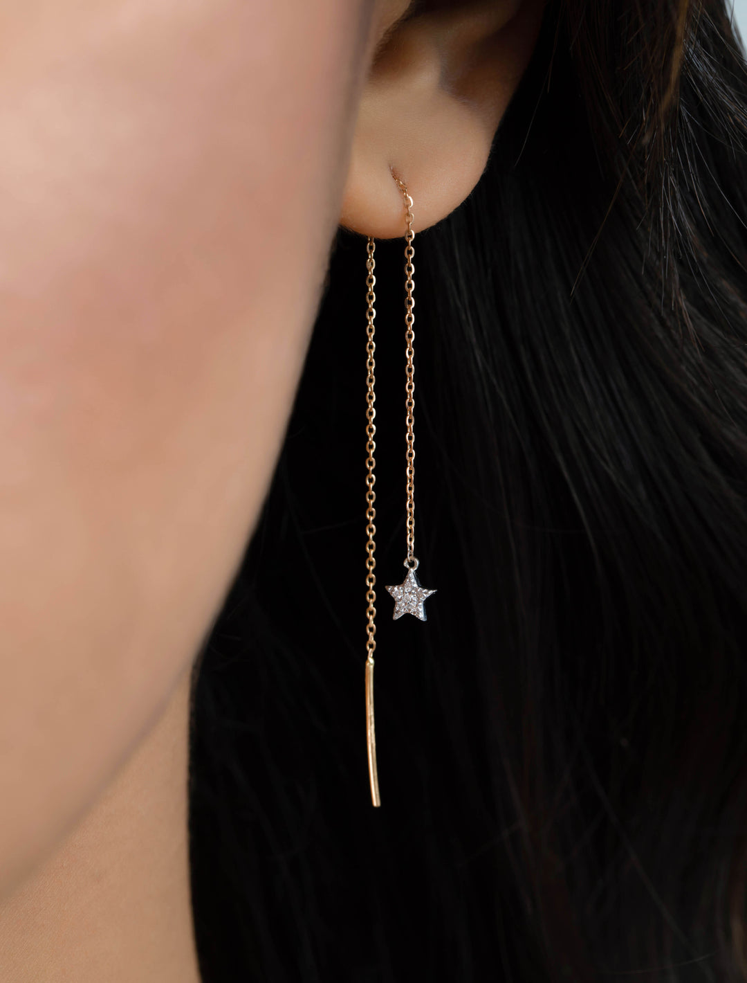 18K GOLD DOUBLE-SIDED DIAMOND “STAR OF THE SHOW” EARRINGS