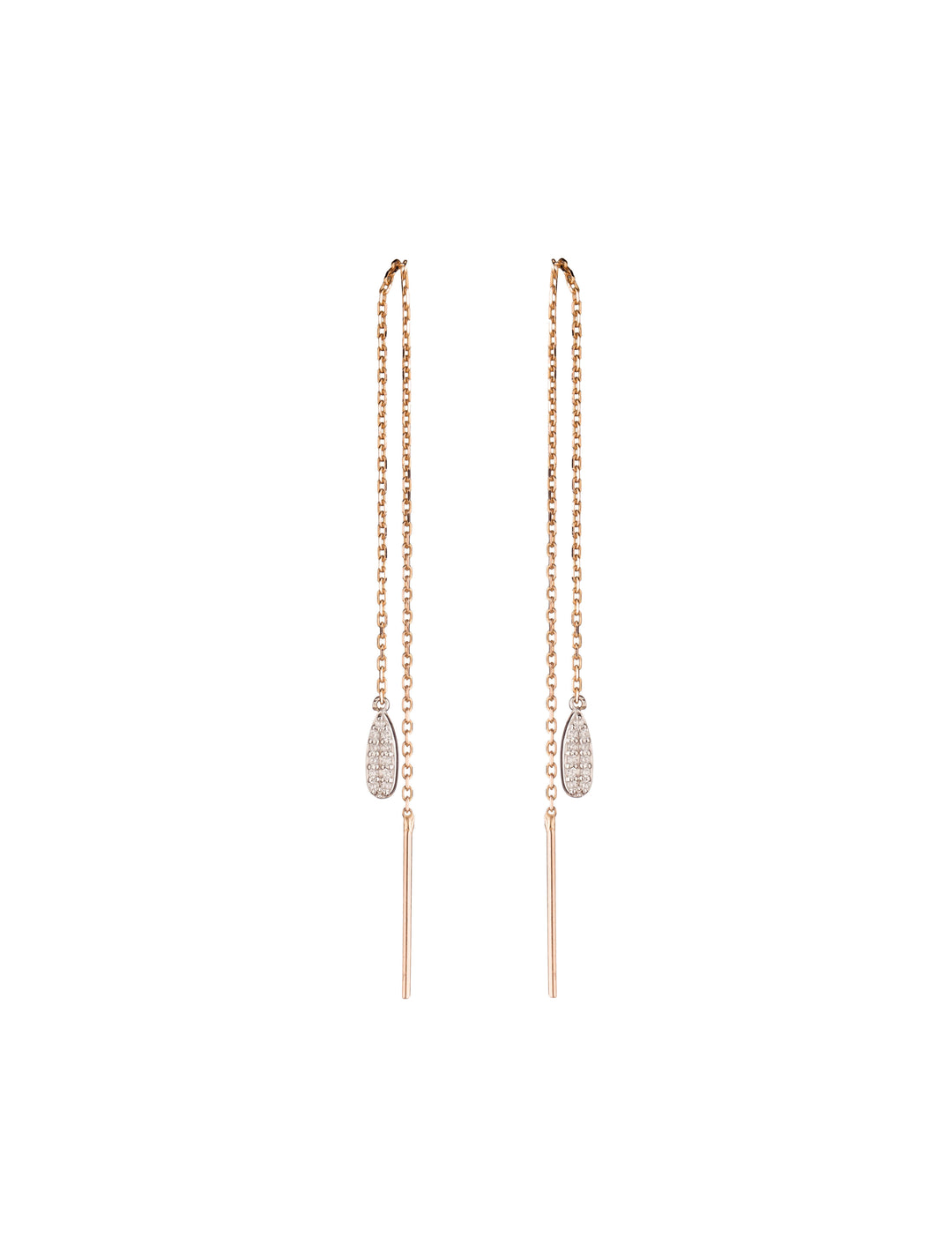 18K Gold Double-Sided Diamond ""Drop"" Earrings
