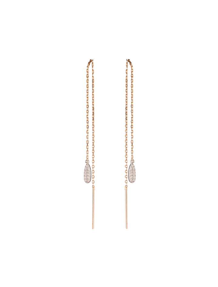 18K Gold Double-Sided Diamond ""Drop"" Earrings