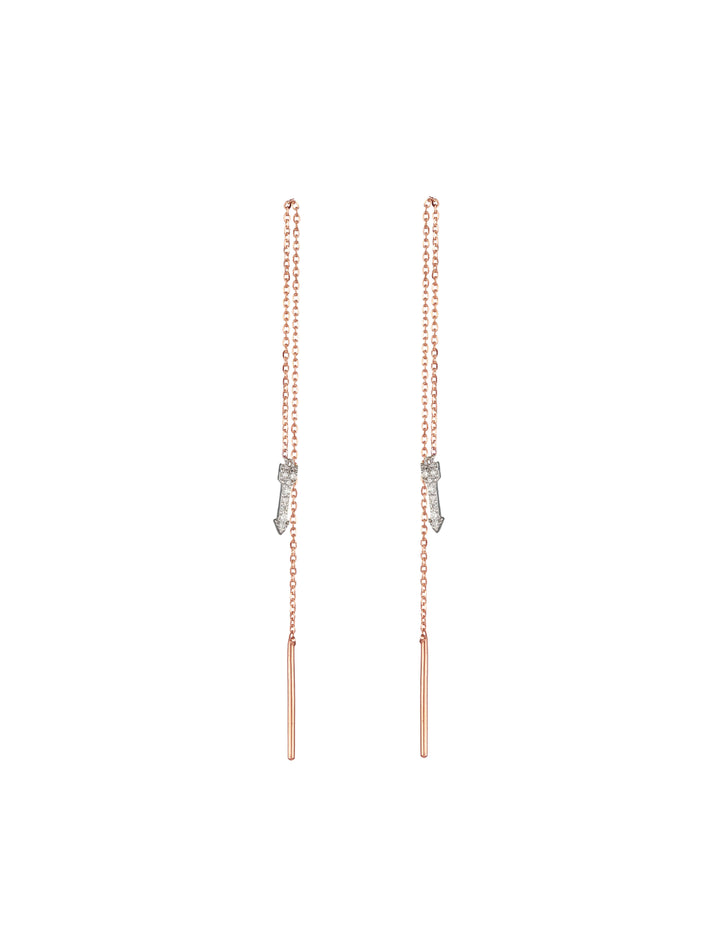 18K GOLD DOUBLE-SIDED DIAMOND “RADIANT ARROW” EARRINGS