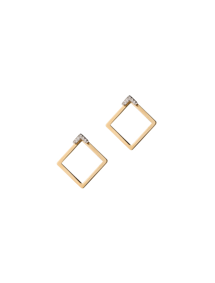 18K GOLD LOZENGE DIAMOND EARRINGS