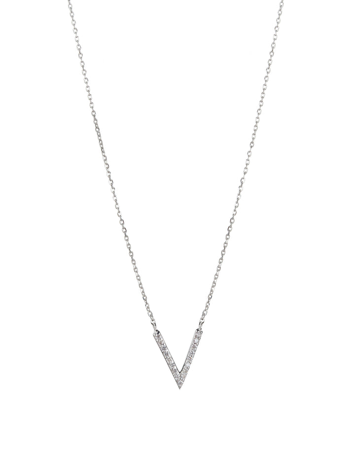 18K GOLD V-SHAPED DIAMOND NECKLACE