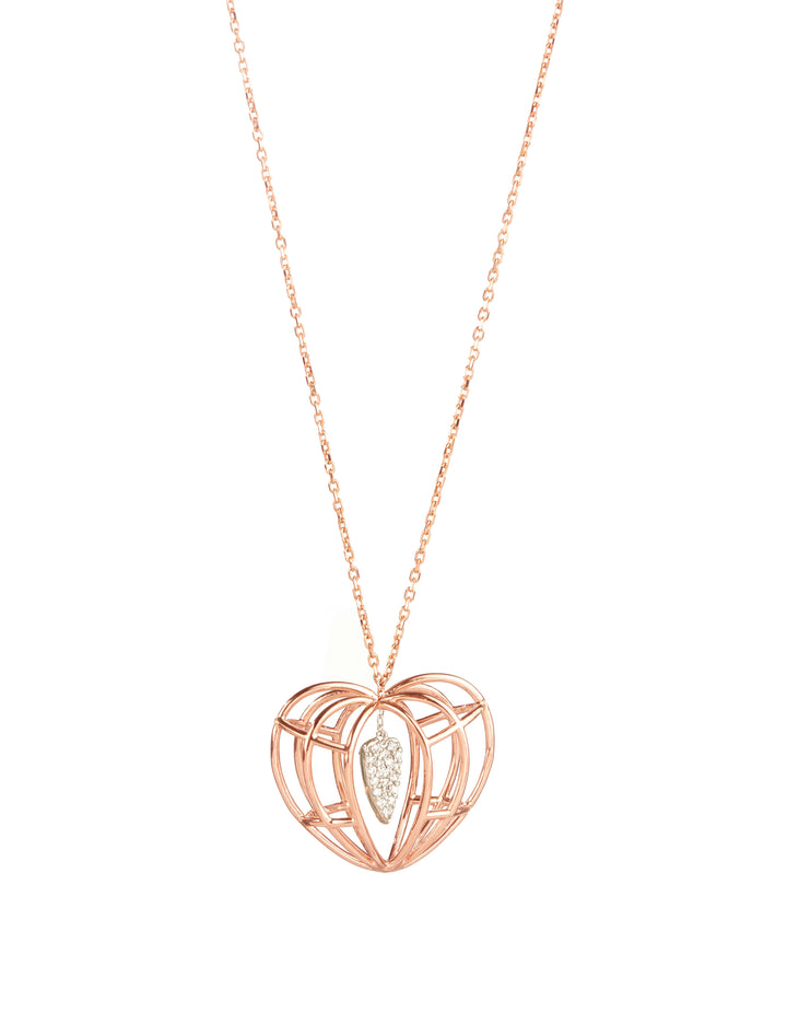 18K GOLD DOUBLE-SIDED DIAMOND “LOVE OVERDOSE” CAGE NECKLACE