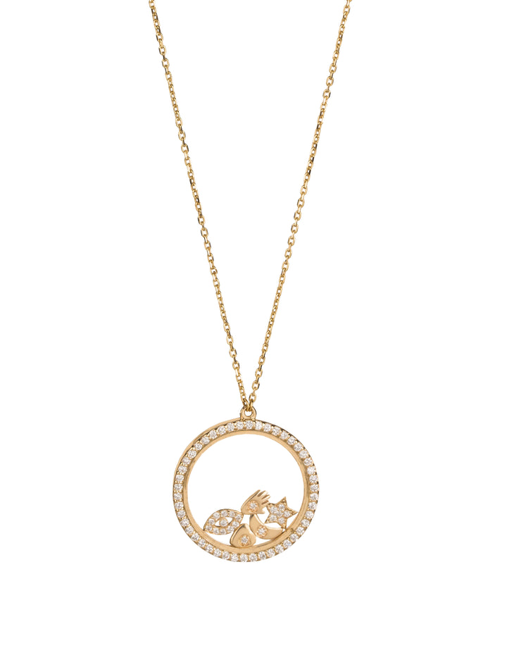 18K GOLD CHARM LOCKET DIAMOND NECKLACE