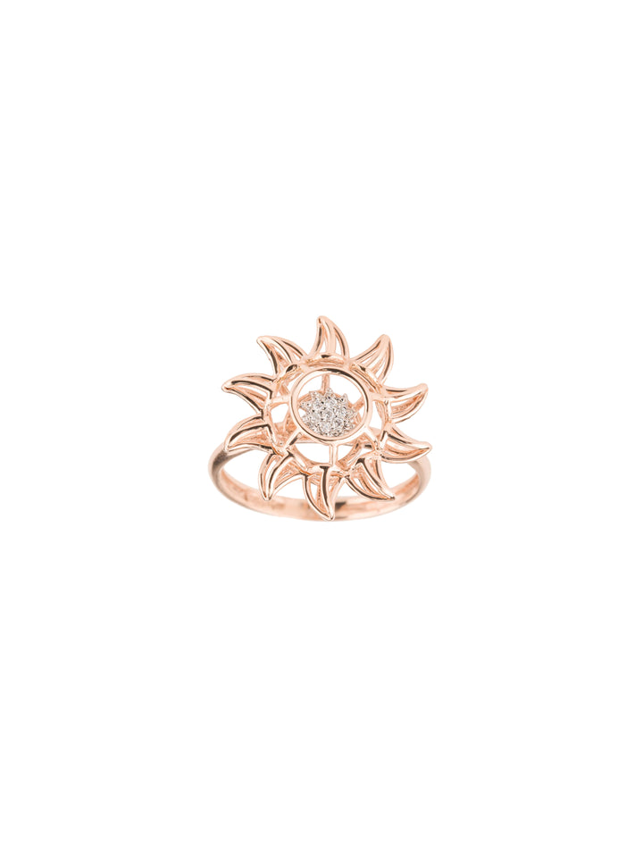 18K GOLD DIAMOND “SUN GODDESS” CAGE RING