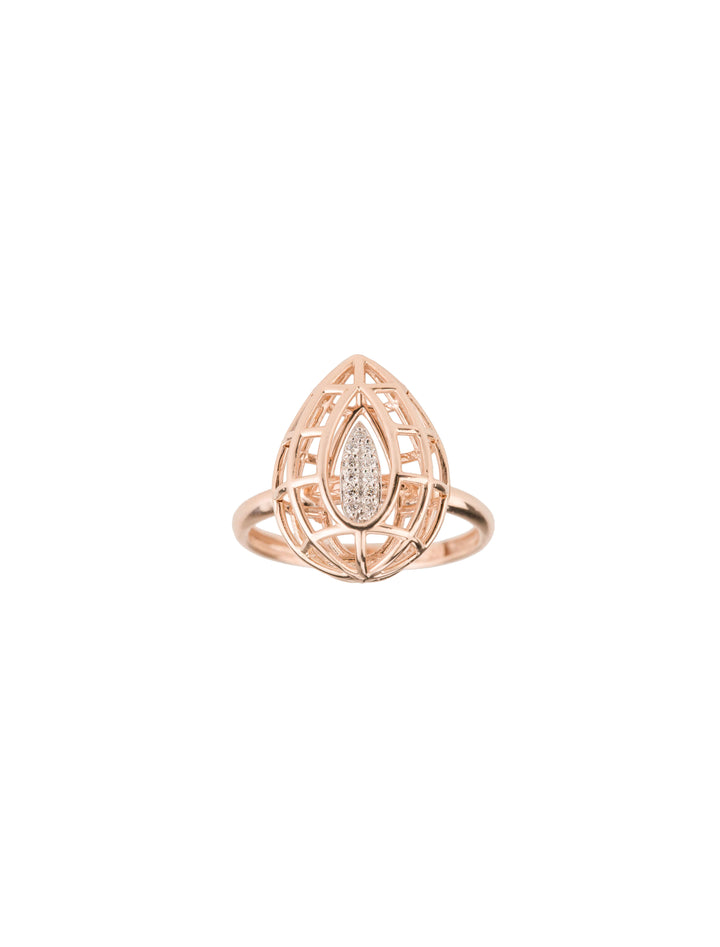 18K GOLD DIAMOND “DROP” CAGE RING