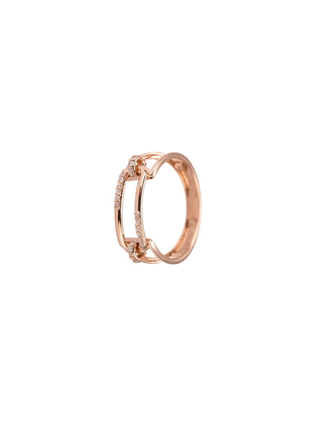 18K GOLD INTERLOCKED DIAMOND RING