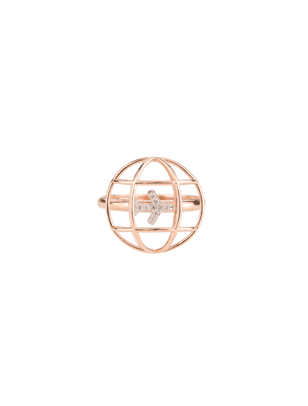 18K GOLD DIAMOND “GLOBE” CAGE RING