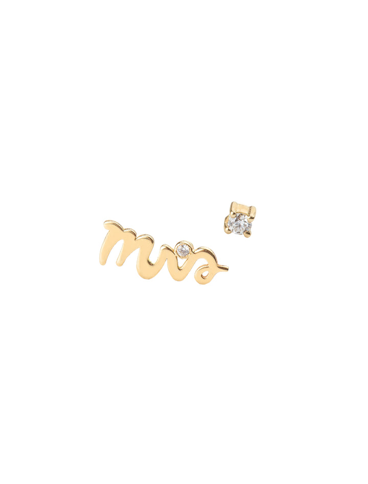 18K GOLD MRS DIAMOND STUD EARRINGS