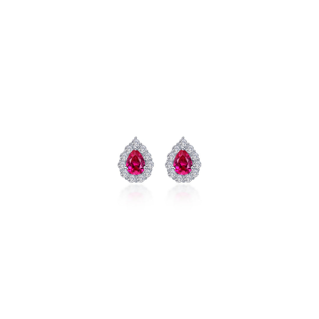 0.72 CTW Pear-shaped Halo Stud Earrings