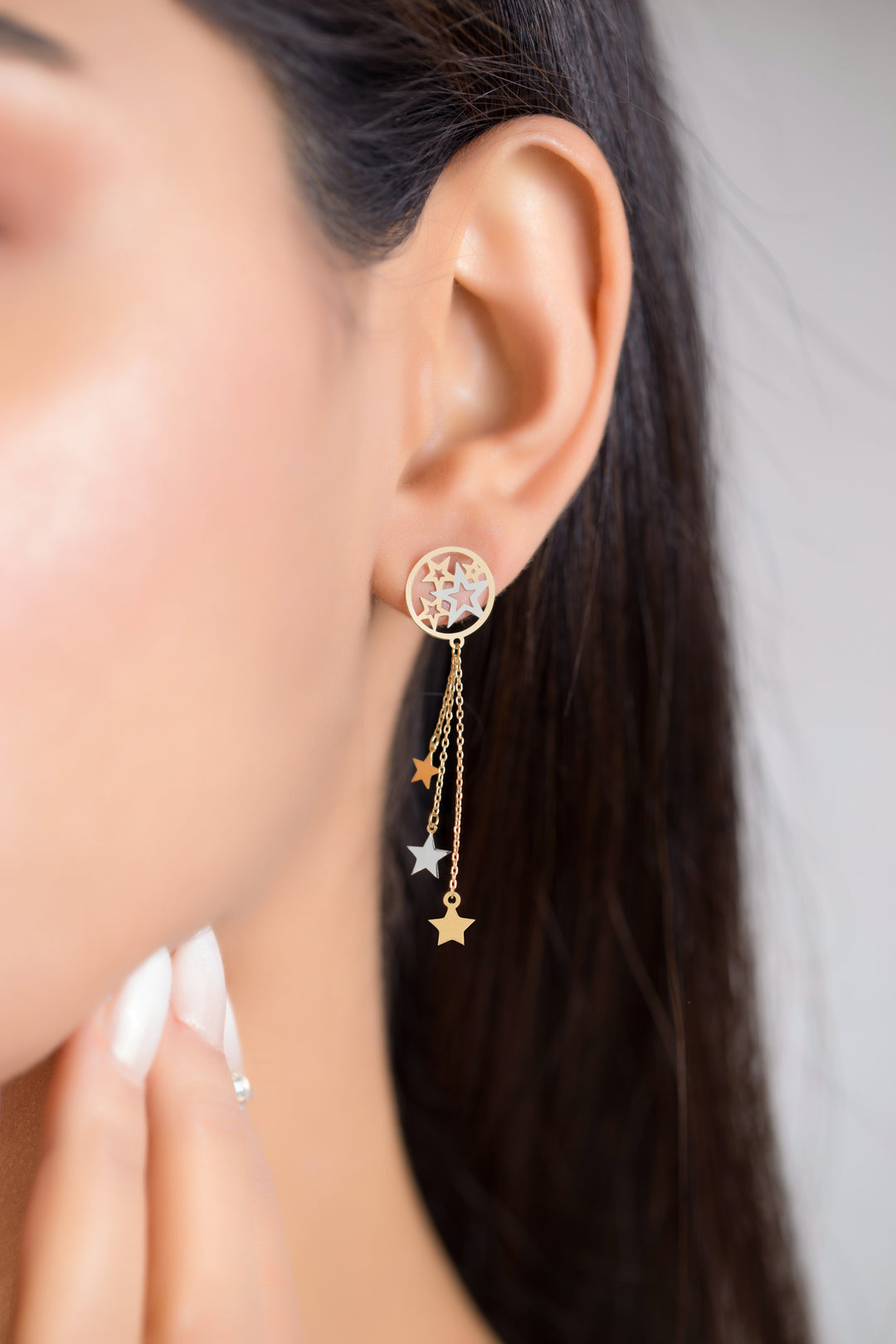 18K GOLD STARDUST CHAIN EARRINGS