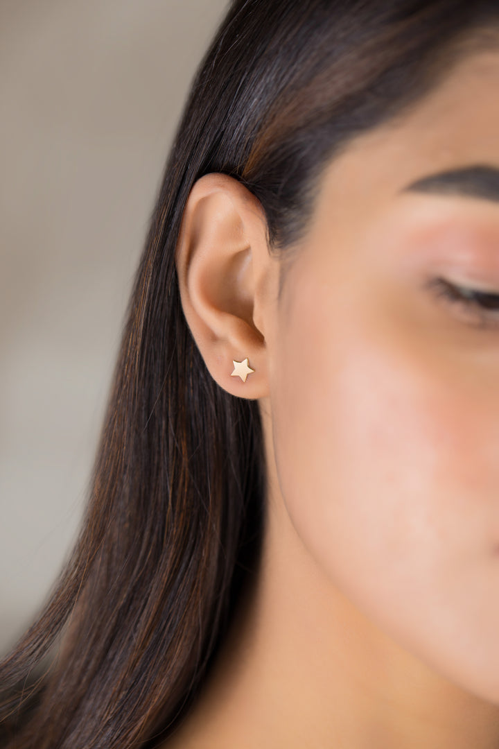 18K GOLD SIMPLE STARS EARRINGS