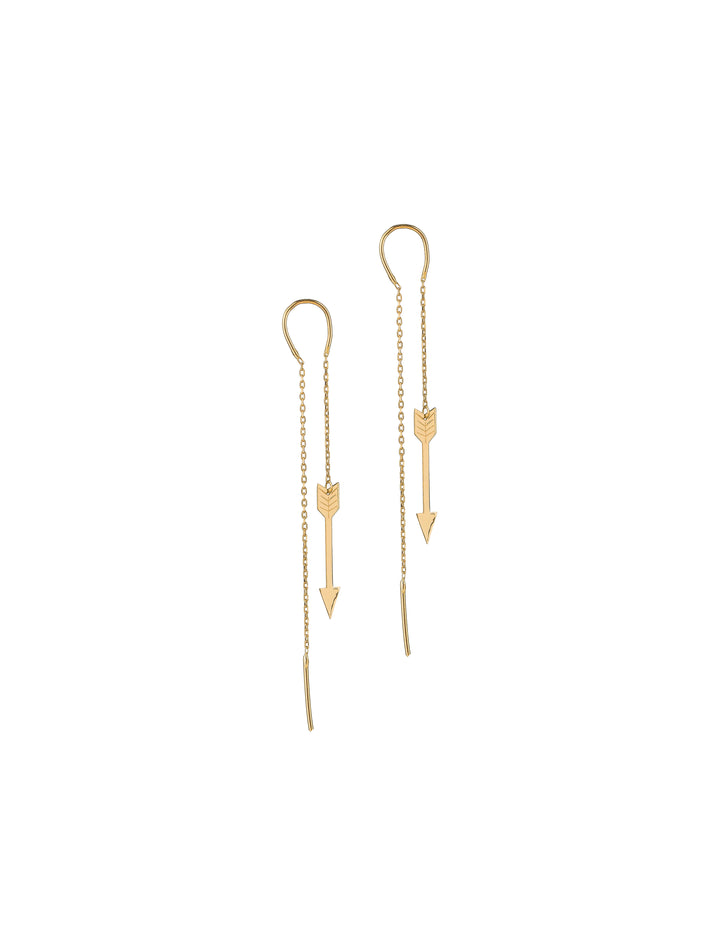 18K GOLD GOLDEN ARROW EARRINGS