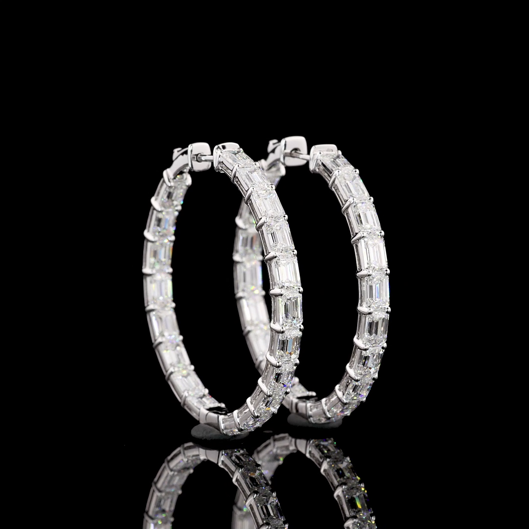14K WHITE GOLDHoops Earrings