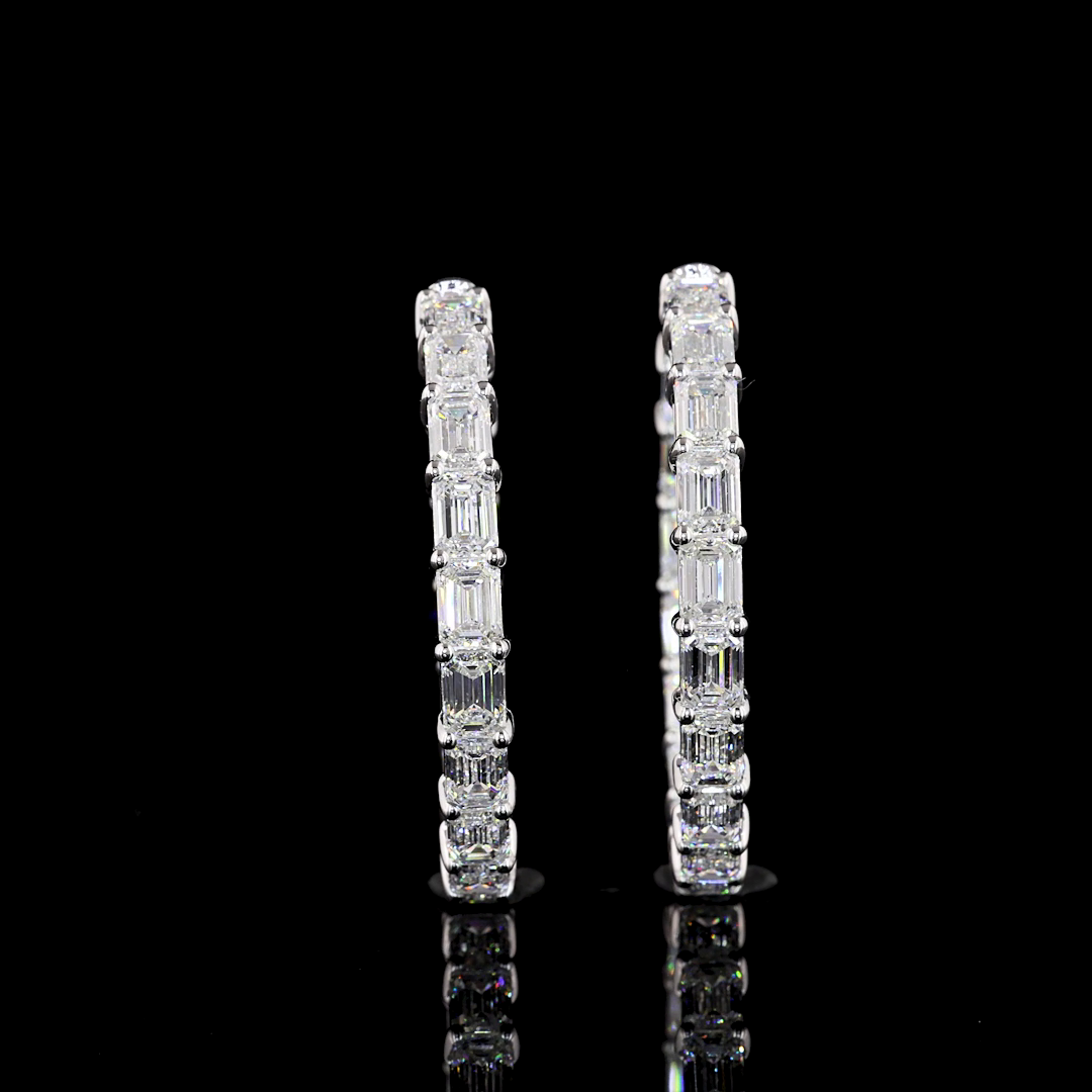 14K WHITE GOLDHoops Earrings
