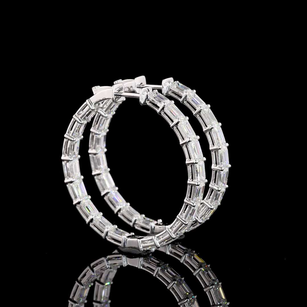 14K WHITE GOLDHoops Earrings