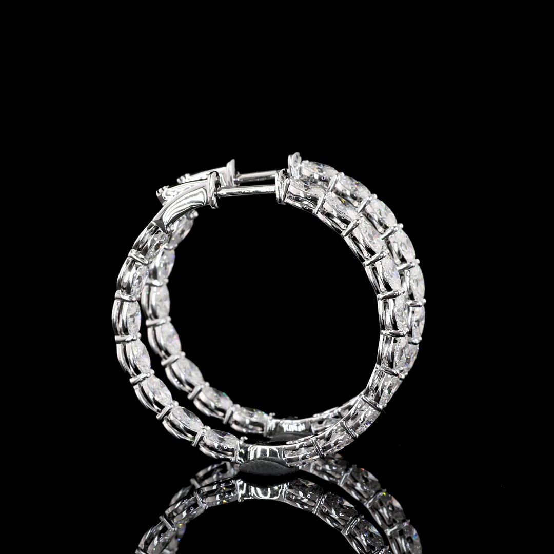 14K WHITE GOLDHoops Earrings