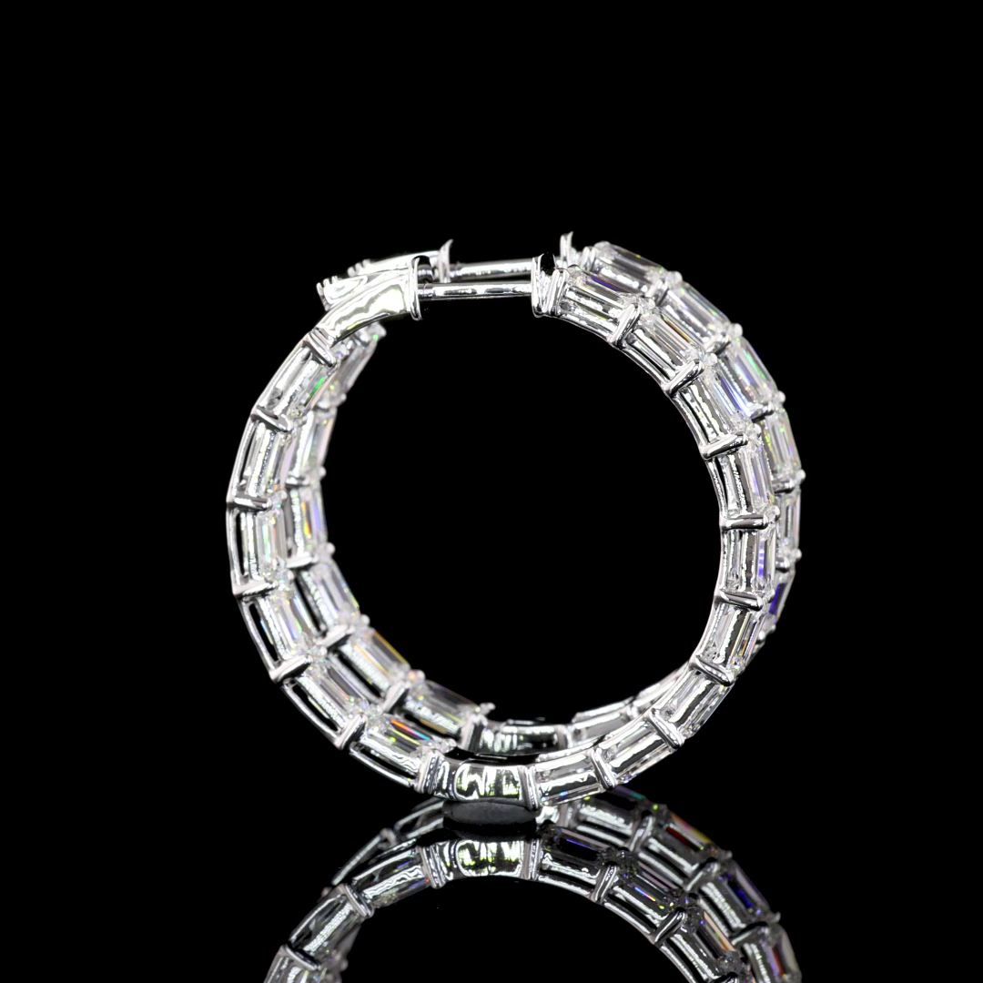 14K WHITE GOLDHoops Earrings
