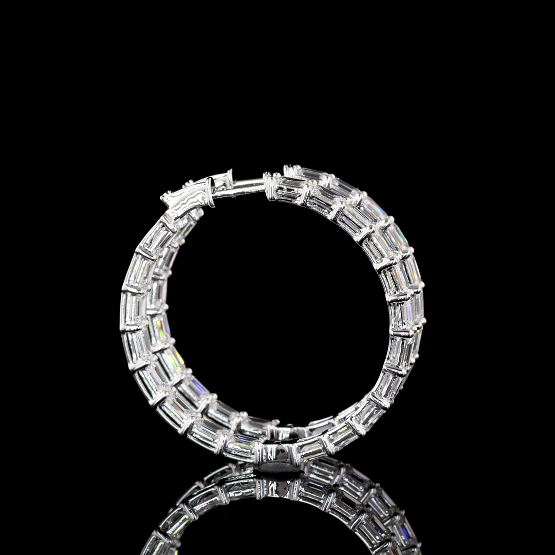 14K WHITE GOLDHoops Earrings
