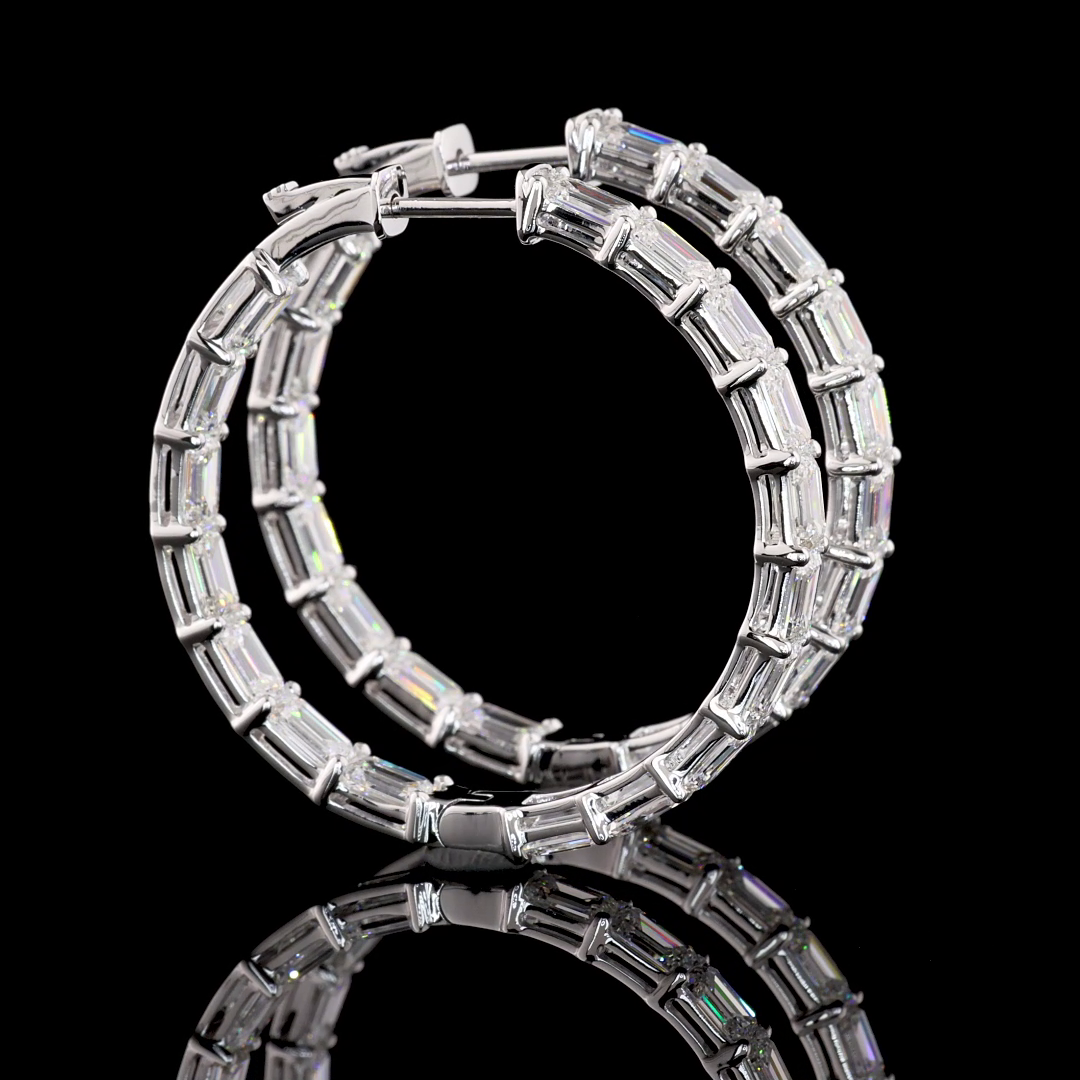 14K WHITE GOLDHoops Earrings