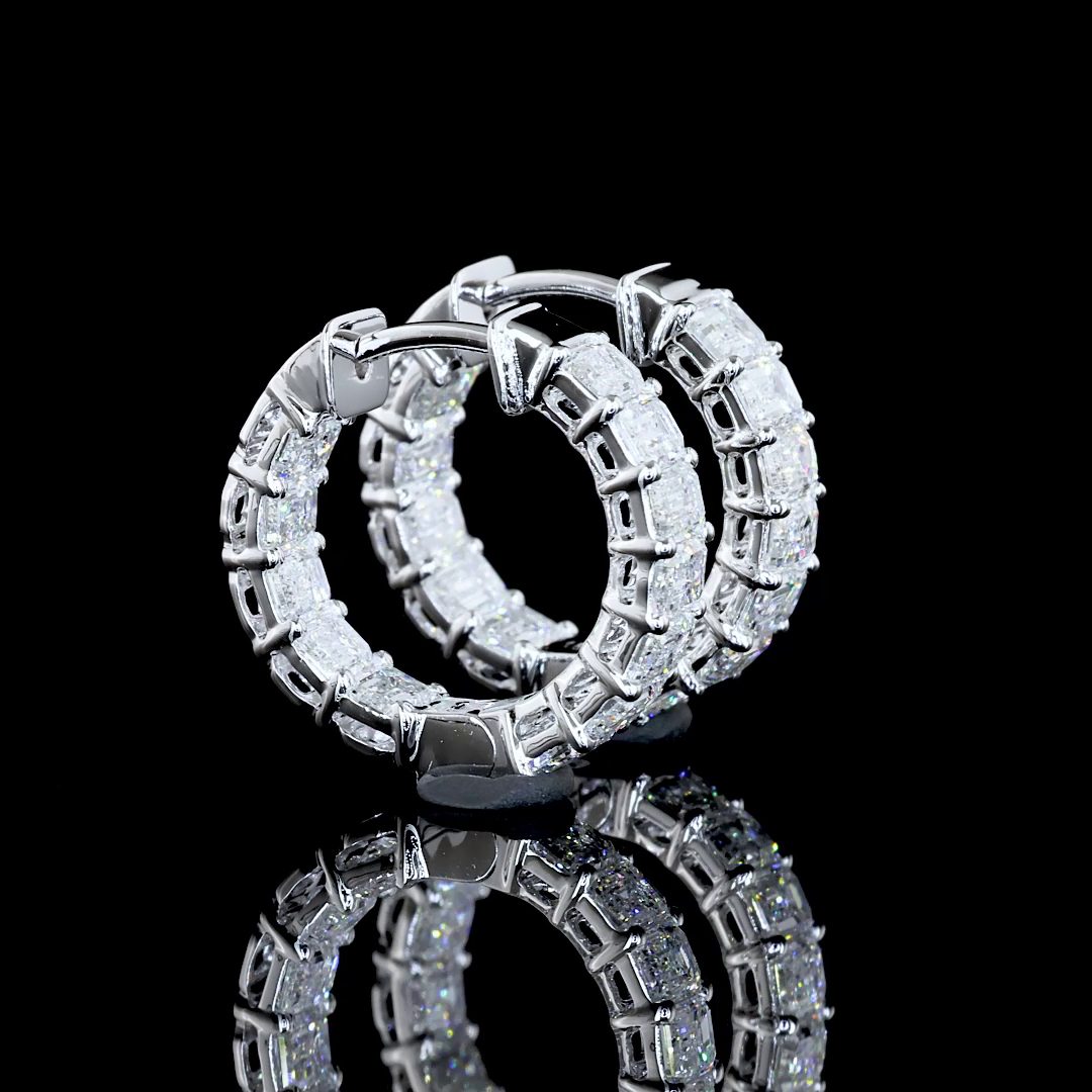14K WHITE GOLDHuggies Earrings