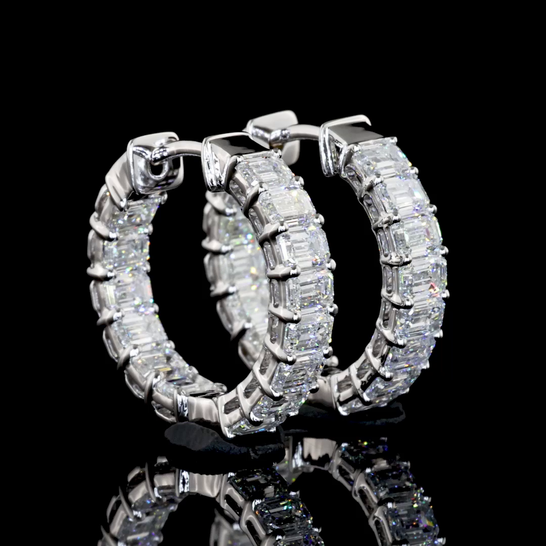 14K WHITE GOLDHuggies Earrings
