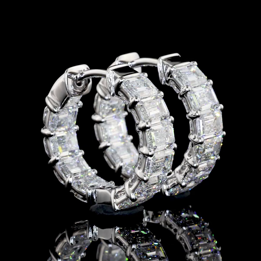 14K WHITE GOLDHuggies Earrings