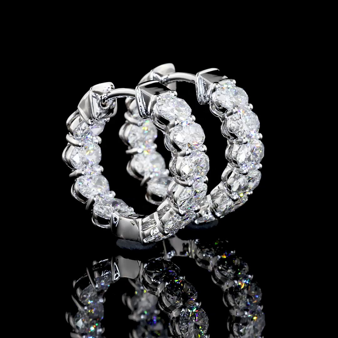 14K WHITE GOLDHuggies Earrings