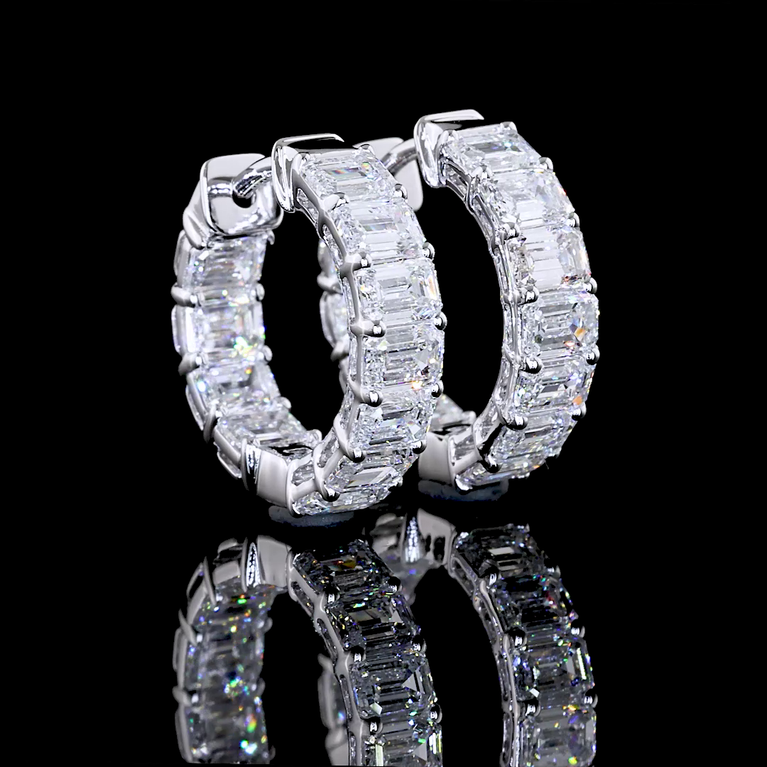 14K WHITE GOLDHuggies Earrings