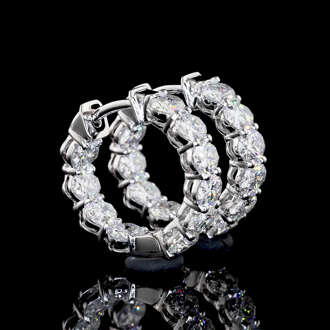 14K WHITE GOLDHuggies Earrings