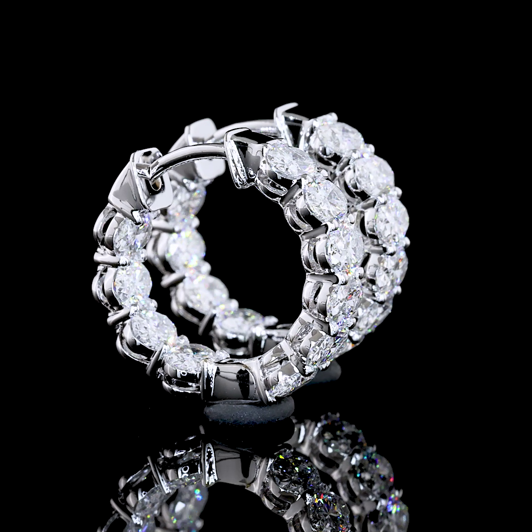 14K WHITE GOLDHuggies Earrings