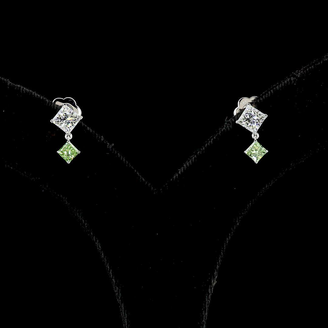 14K WHITE GOLDHanging Earrings