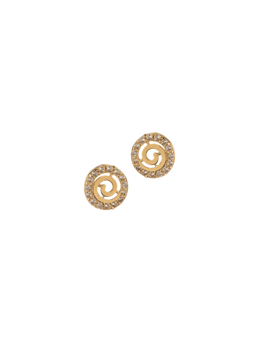 18K GOLD EMBELLISHED SWIRL EARRINGS