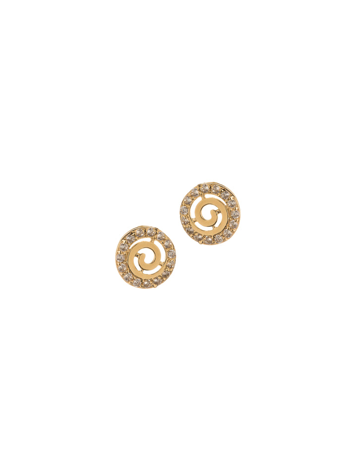 18K GOLD EMBELLISHED SWIRL EARRINGS