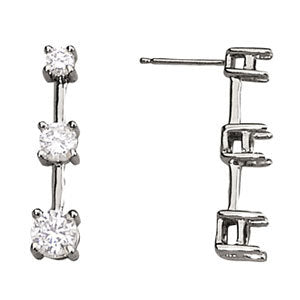 Three Stone Diamond Earring