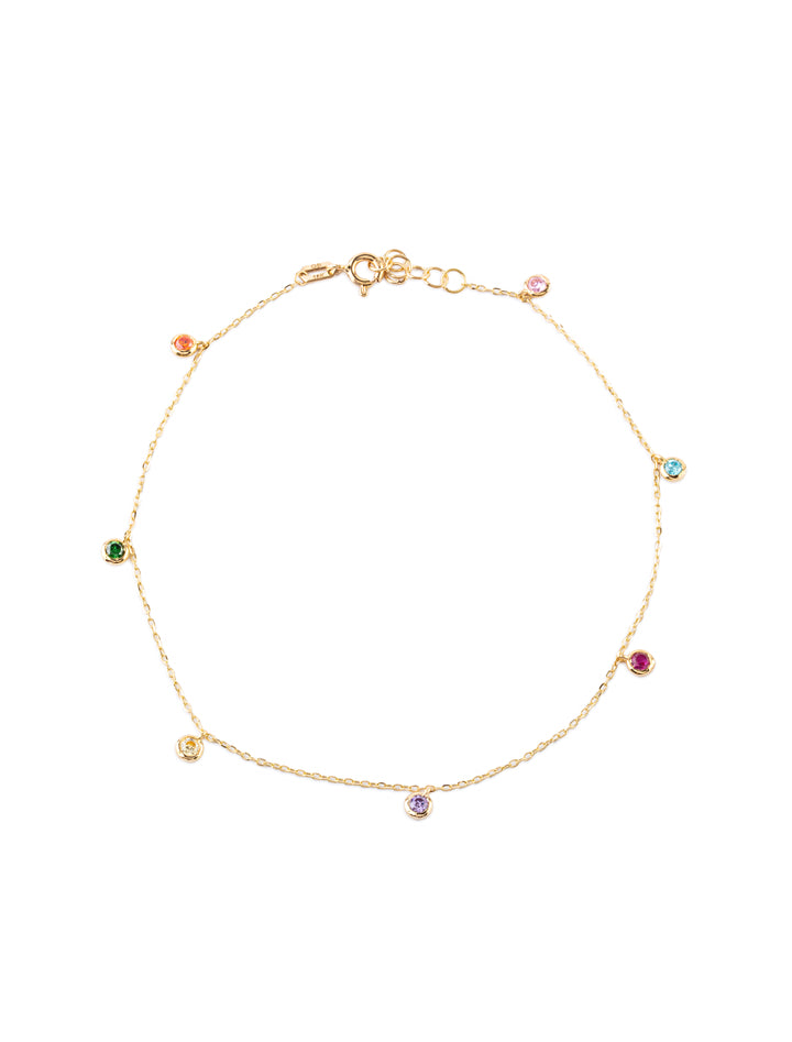 18K Gold Rainbow Effect Anklet