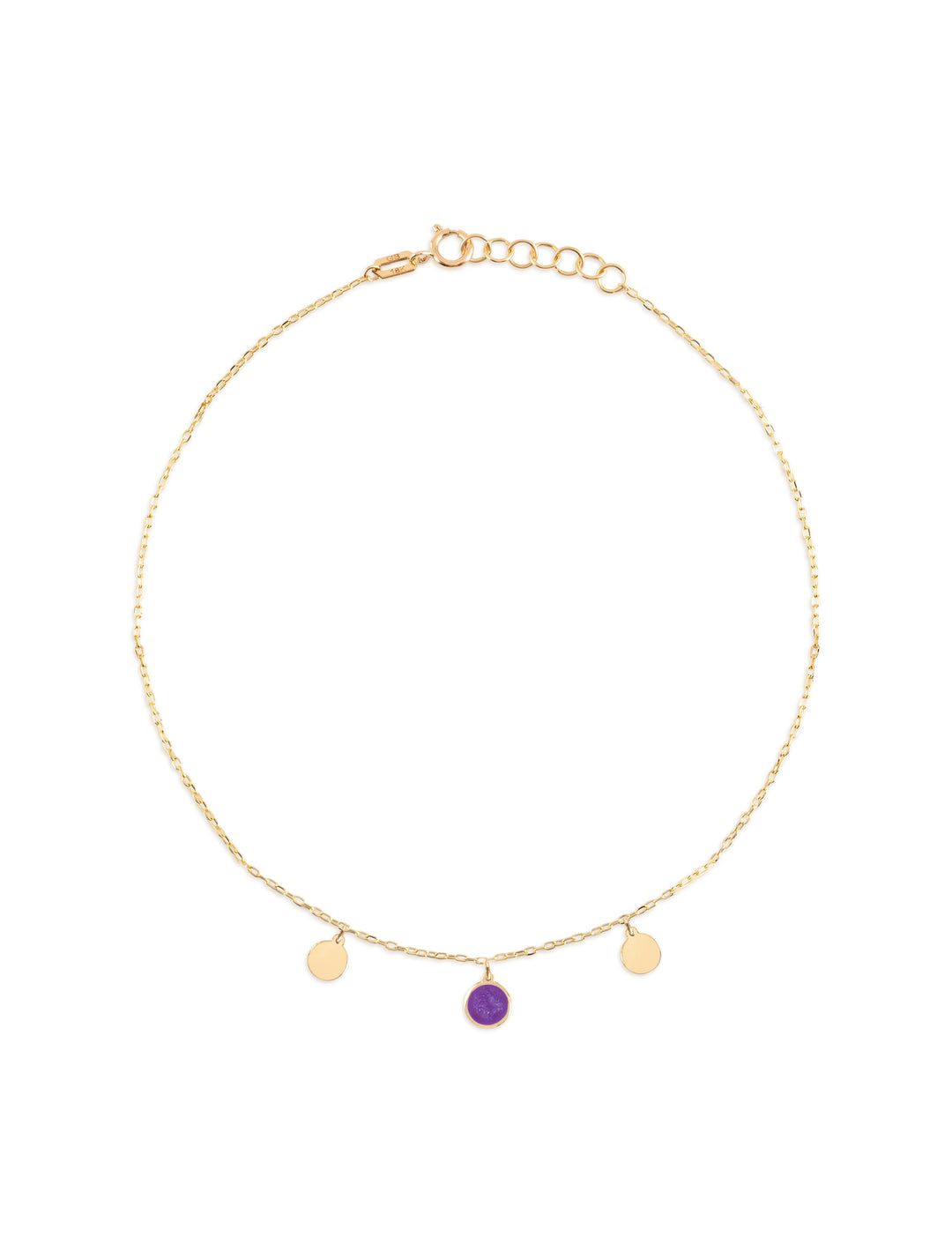 18K Gold Trio Disk Anklet