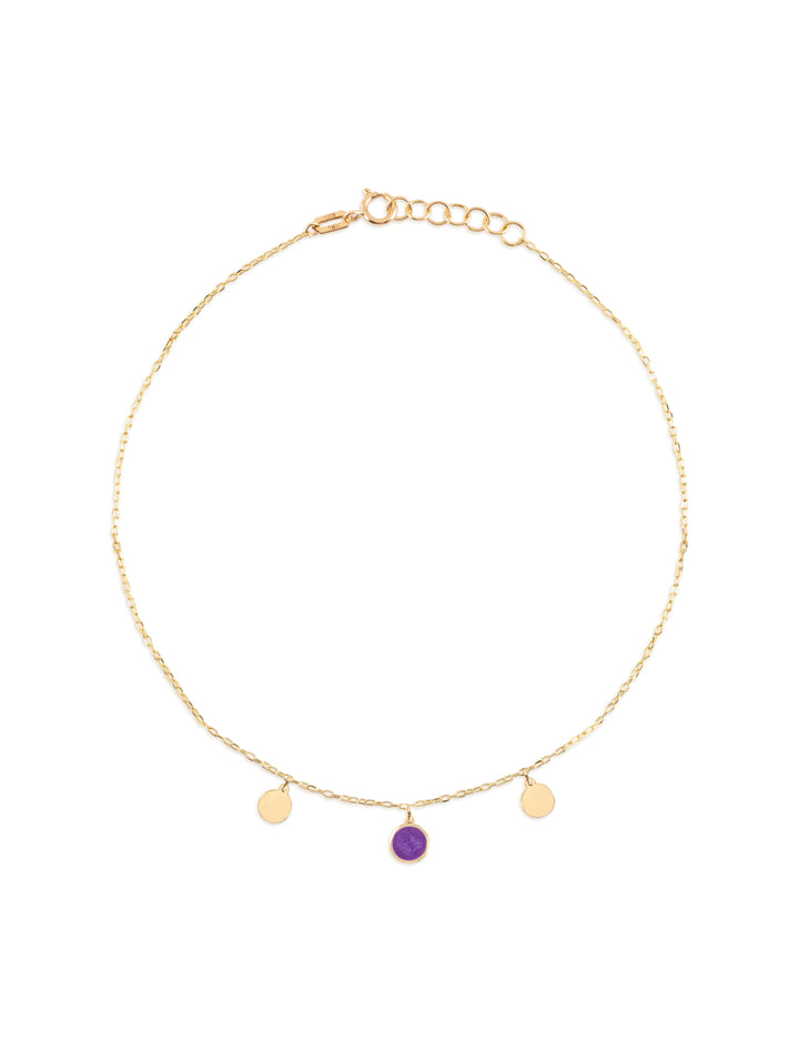 18K Gold Trio Disk Anklet