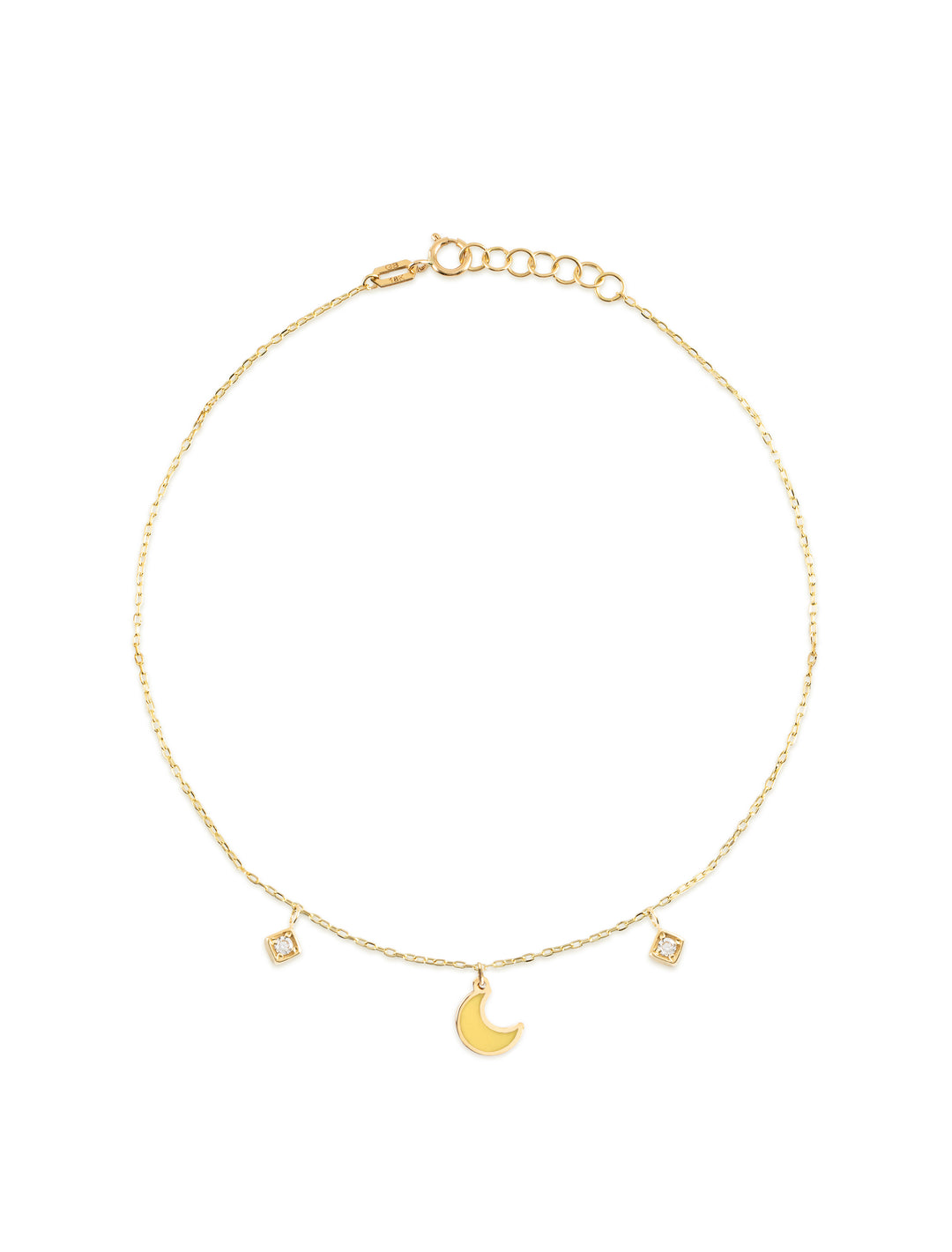 18K Gold Moon Bling Anklet
