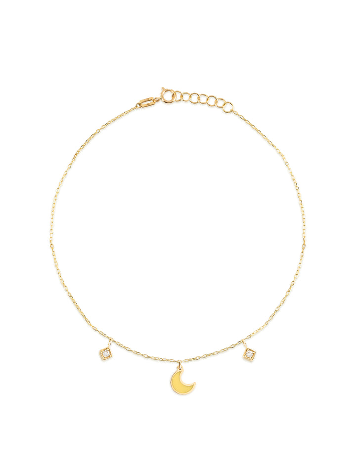 18K Gold Moon Bling Anklet