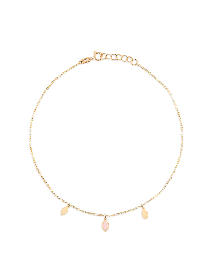 18K Gold Trio Ellipse Anklet